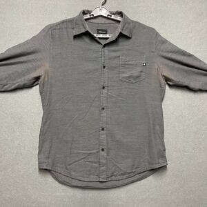 Marmot Button Up Shirt Mens Large Gray Flannel Cotton Blend Long Sleeve Hiking